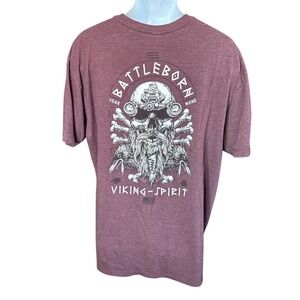 Howitzer Men's Dark Red Battleborn Short Sleeve T-Shirt, Size XL, Viking Spirit